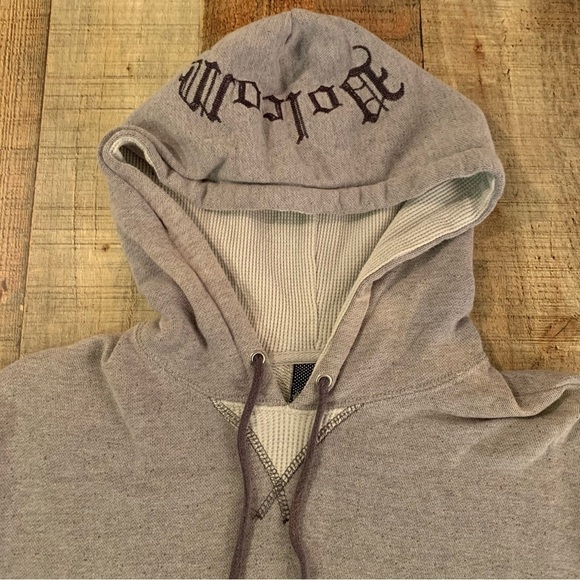 Volcom womens vintage Y2K hooded poncho shaggy hoodie in gray -OS - Picture 3 of 8